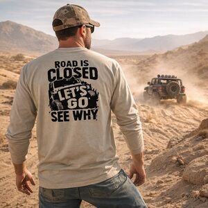 Beige Off-Road Graphic Long Sleeve Shirt
